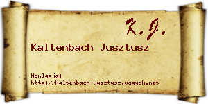 Kaltenbach Jusztusz névjegykártya
